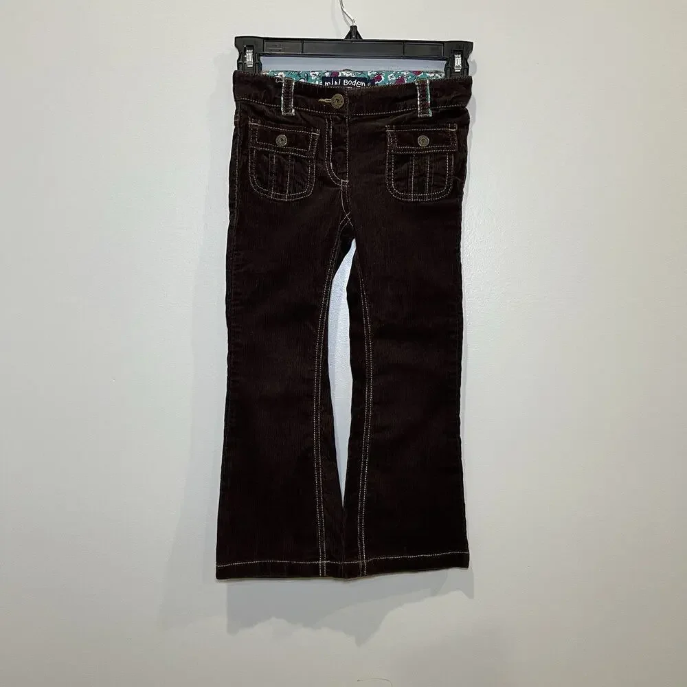 Mini Boden Girls Corduroy Flare Pant Size 6Y Cotton Boho Casual Bottoms